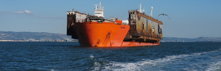 SF drydock transport on Tern - Departure draft